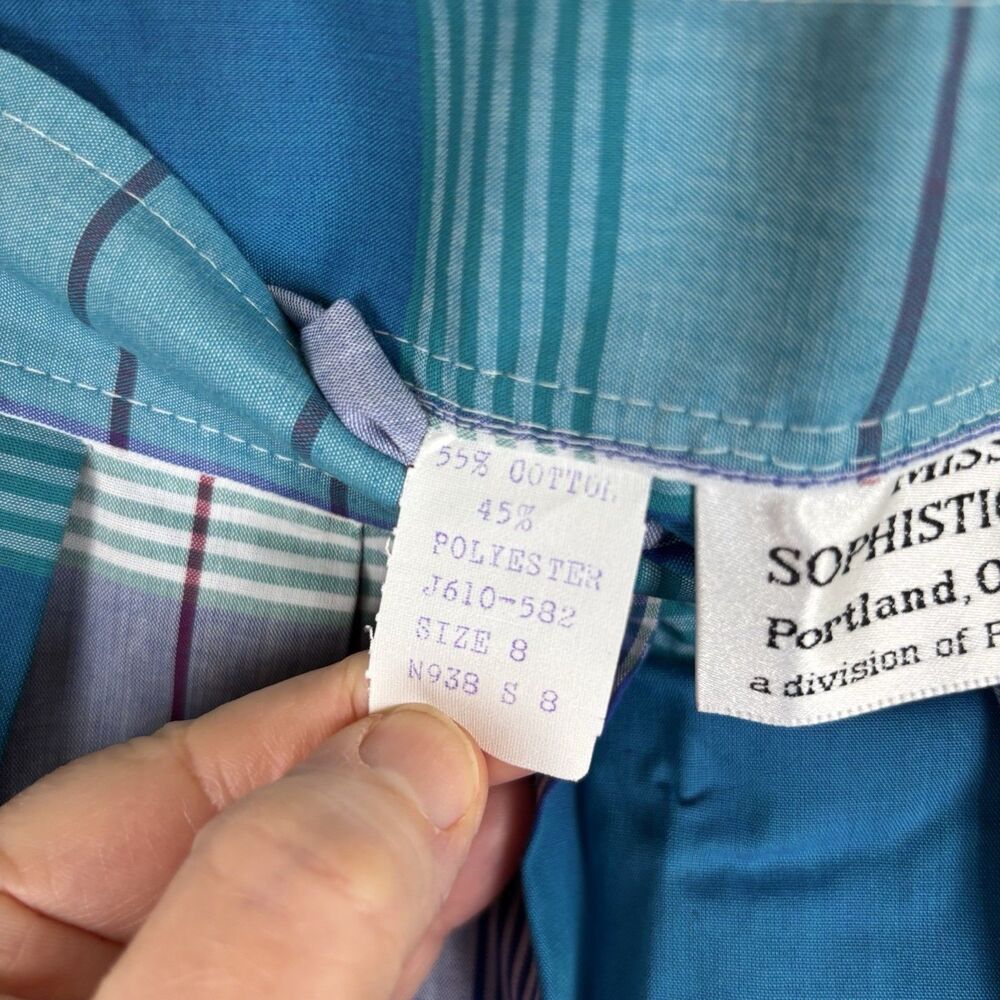VTG Miss Sophisticates by Pendleton Teal Blue Plaid Skirt - Measures Size Small - Picture 5 of 13